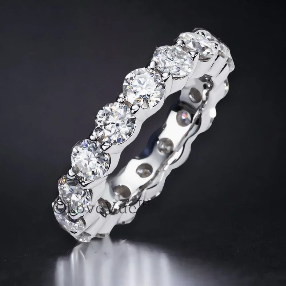 3mm Diamond Brilliant Cut Full Eternity Wedding Engagement Band Ring - Picture 4 of 14